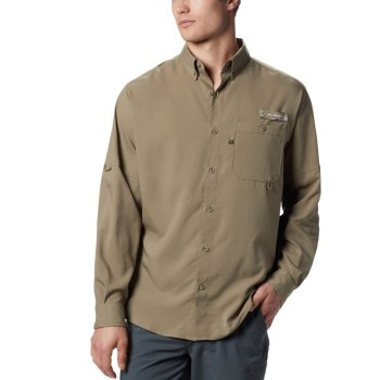 Columbia PHG Bucktail Long Sleeve Woven, Camisa Marrom Para Hombre | 510734-UWS